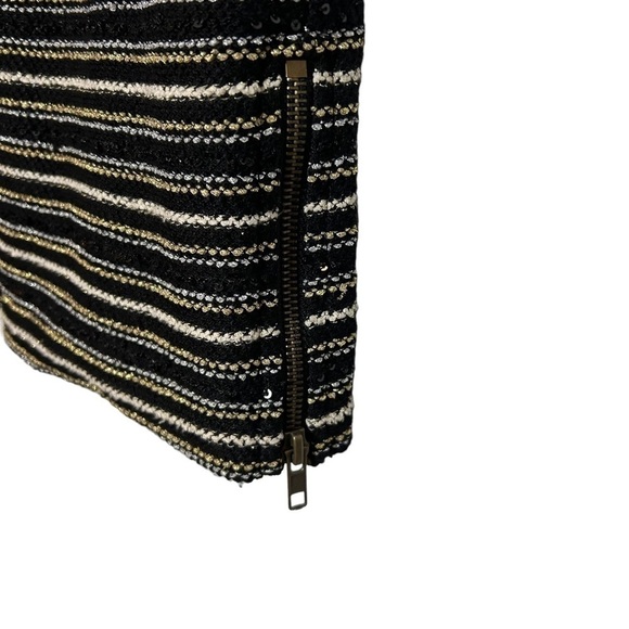 Sanctuary By Anthropologie Black Silver & Gold Dress w/ Side Zipper Accents Sz.S - Picture 10 of 12